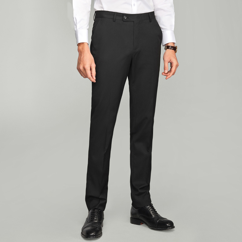 Black Casual Work Tailored Office Trousers