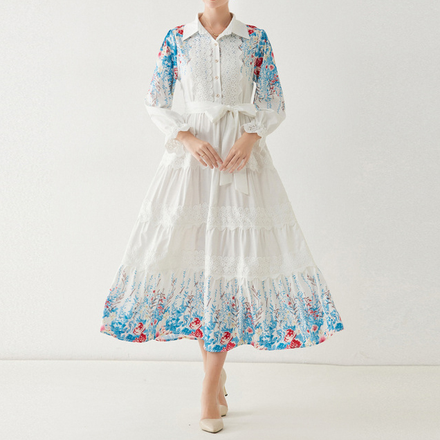 Bohemian Lace Printed Dress Manufacturer