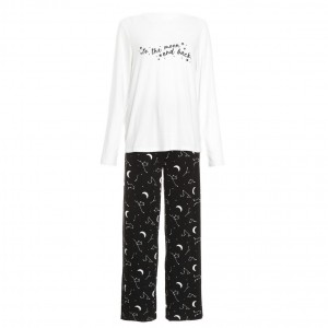 Custom Black Moon Print Pyjama Set factory
