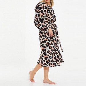 Custom Brown Leopard Print Robe Factory
