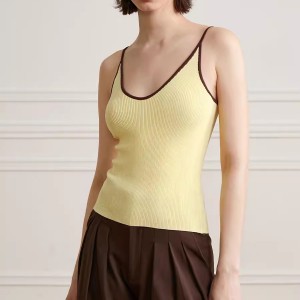 Custom Clashing Knit Camisole Top Factory