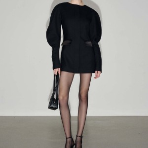 Custom Elegant Round Neck Patchwork Dress