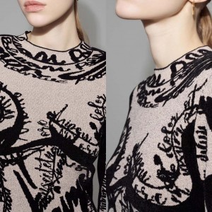 Custom Knit Printed Bodycon Dress