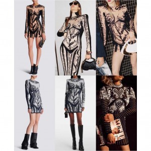 Custom Knit Printed Bodycon Dress