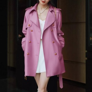 Custom Luxury Lace Up Trench Coat Factory