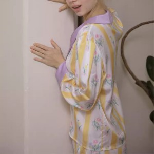 Custom Printed Silk Comfort Pajama Set Manufacturer