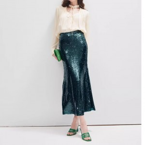 Custom Sheer Beaded Fishtail Skirt Manufacturer