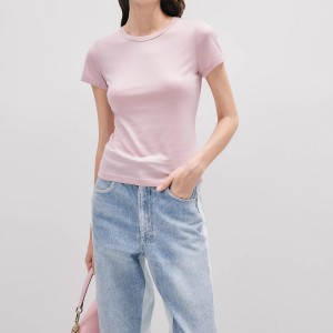 Custom Silk Knit Summer T-Shirt Women Factory