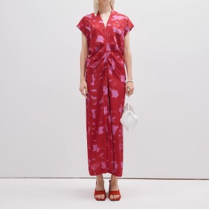 Custom Silk Linen Summer Midi Dress Factory
