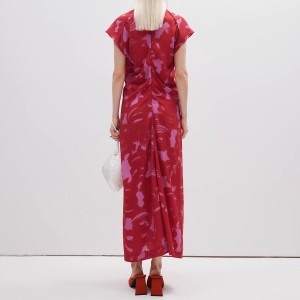 Custom Silk Linen Summer Midi Dress Factory