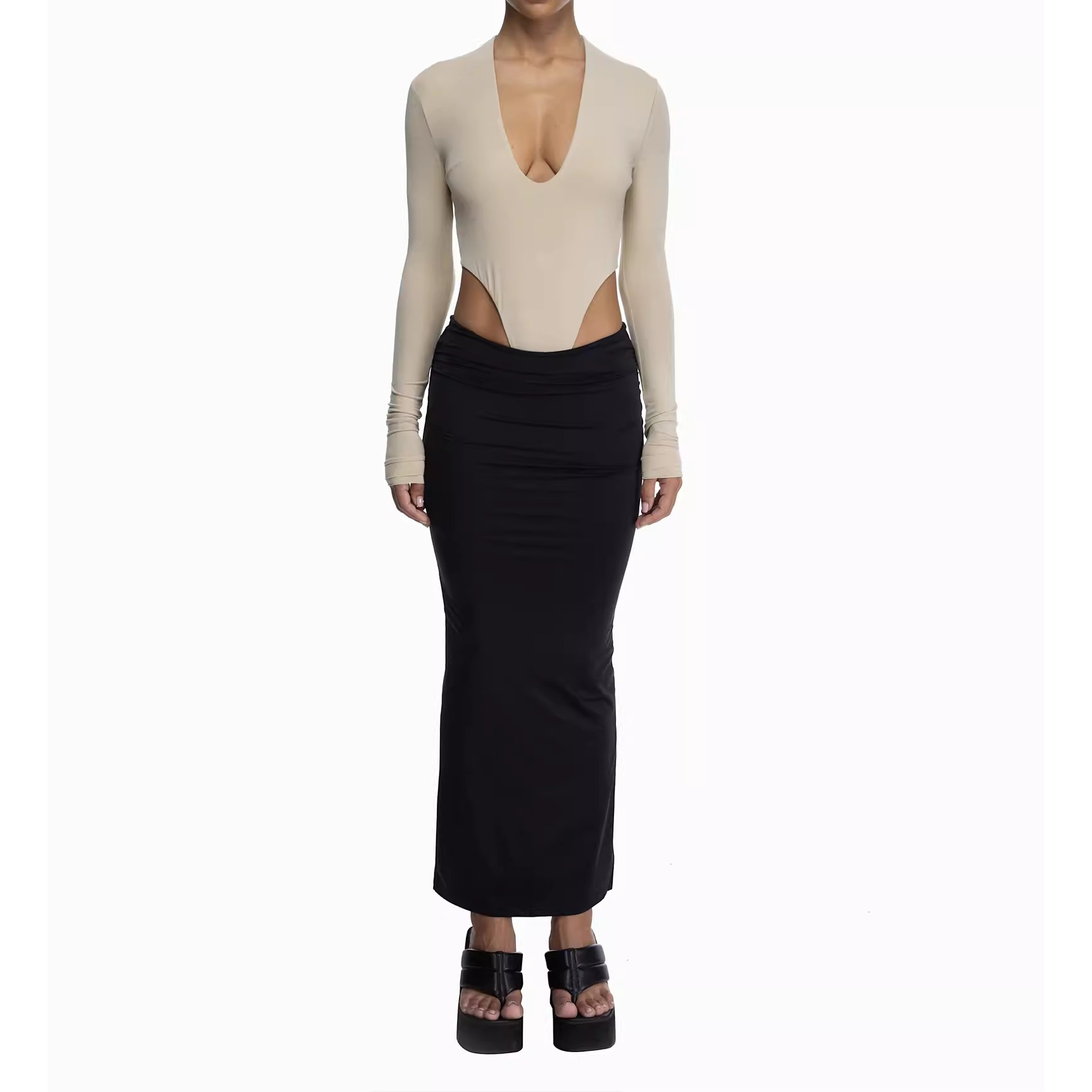 Custom Slit Silk Long Skirt Women Manufacturer