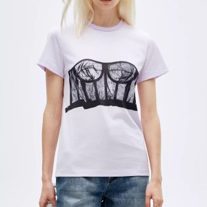 Custom Summer Design Printed T-Shirt Top Manufa...