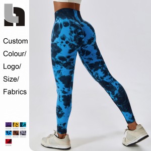 Custom Tie Dye Seamless Yoga Pants Manufacturer