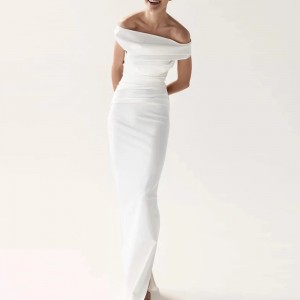 Custom White Elegant Wedding Sexy Dresses Manufacturer