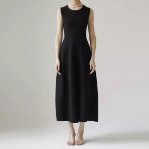 Custom Wool Black Dresses Women Manufacturers