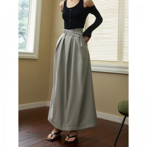 Custom design high waist half-body skirt female pleated