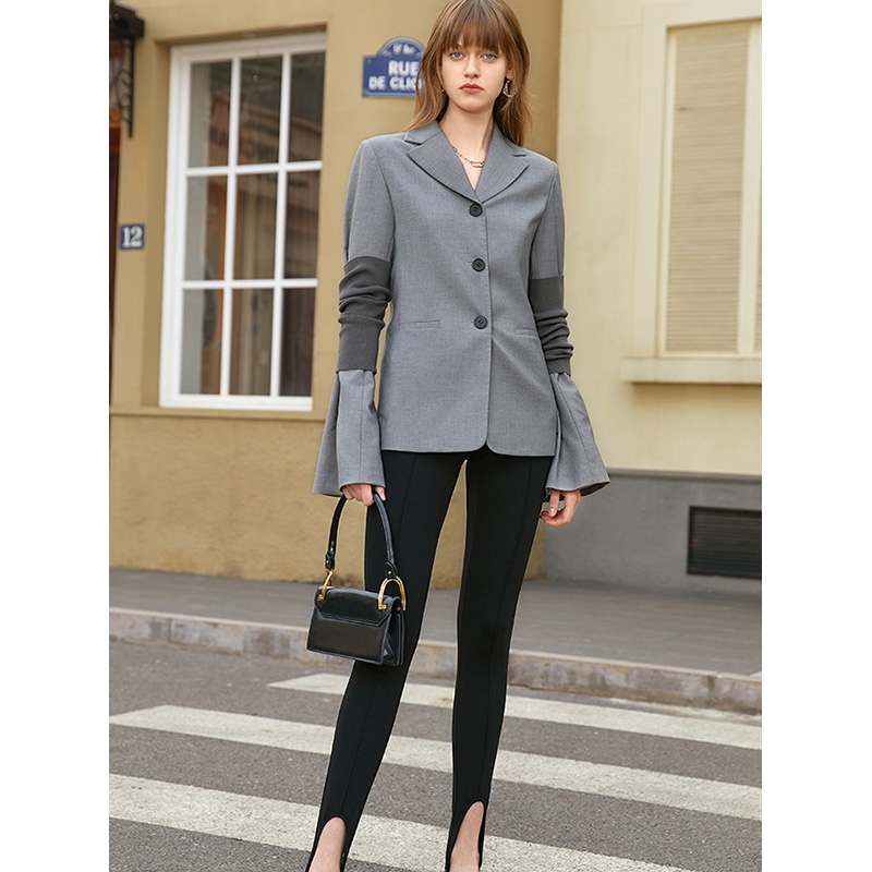 OEM/ODM China Dress And Blazer - Custom vintage blazer grey casual elegance – Auschalink