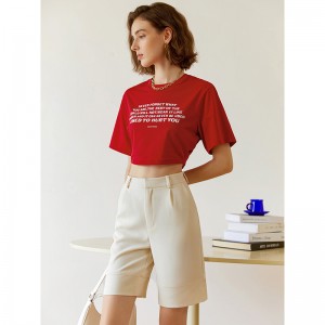 OEM China Womens Dress Designers - Custom vintage high waist shorts white casual women – Auschalink