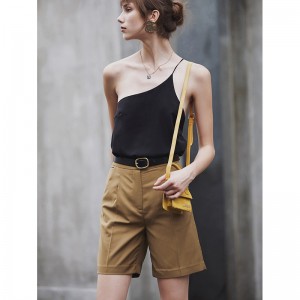 New For Ladies - Custom vintage khaki five straight casual loose shorts women – Auschalink