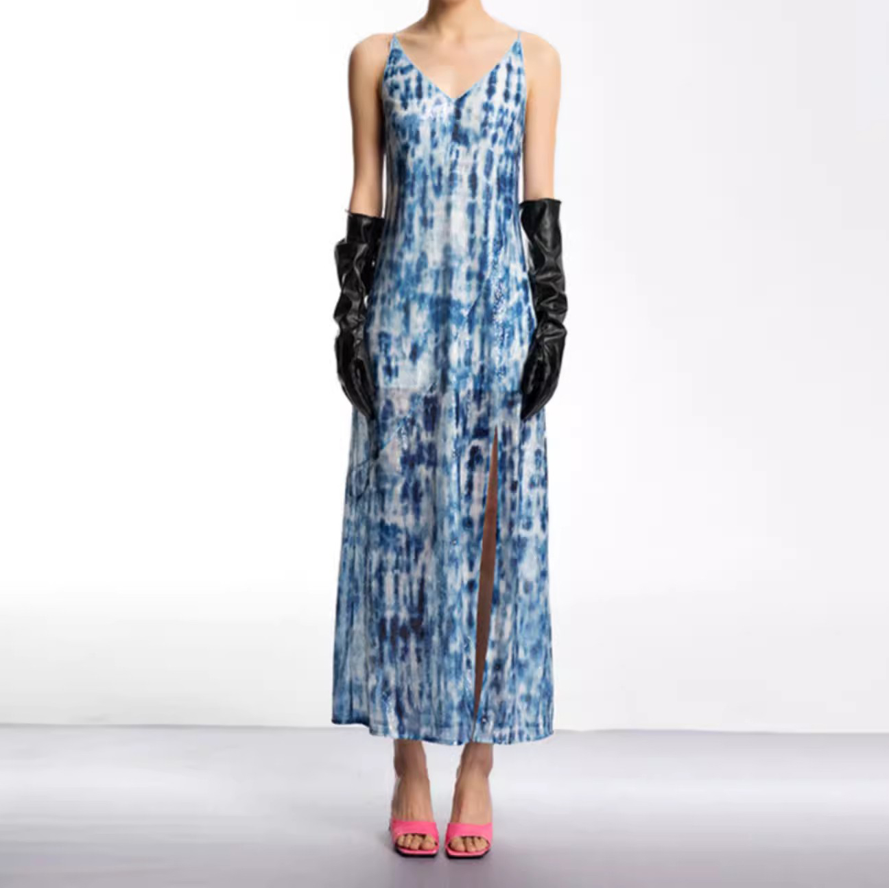 Customised Blue Sequins Cami Dress Printed Manufacturer