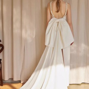Customised Bridal White Long Neck Dress Manufacturer