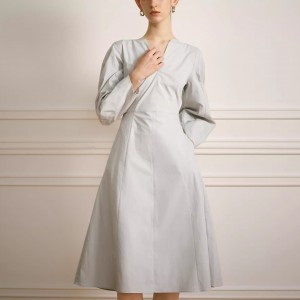 Customised Lantern Sleeve Casual Shirt Dress Factory