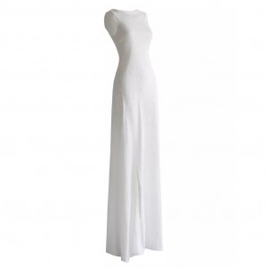 Customised White Mulberry Silk Long Dresses Women Manufacturer