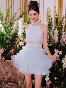 Crystal Diamond Chain Princess Pleated Mesh Cake Dress Vendor