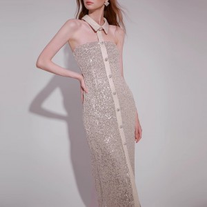 Elegant Sequin Backless Party Dress Factory
