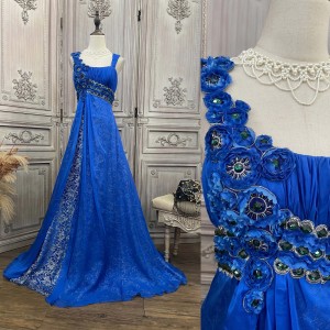 Embroidery Long Famous Elegant Dress Ladies Factory