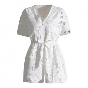 Hollow Out Lace Playsuits Manufacturer Wholesale