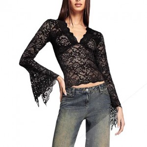 Lace Top See Through Tee Manufacturer
