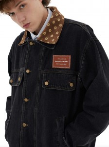 Loose Vintage Color Blocking Denim Jacket