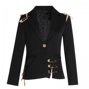Hollow Out Pin Spliced ODM Blazers For Women