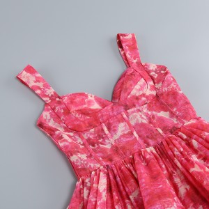 Printed Halter Linen Dress Women Manufacturer