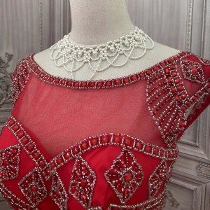 Red Mesh Beading Plus Size Women’s Dresses Suppliers