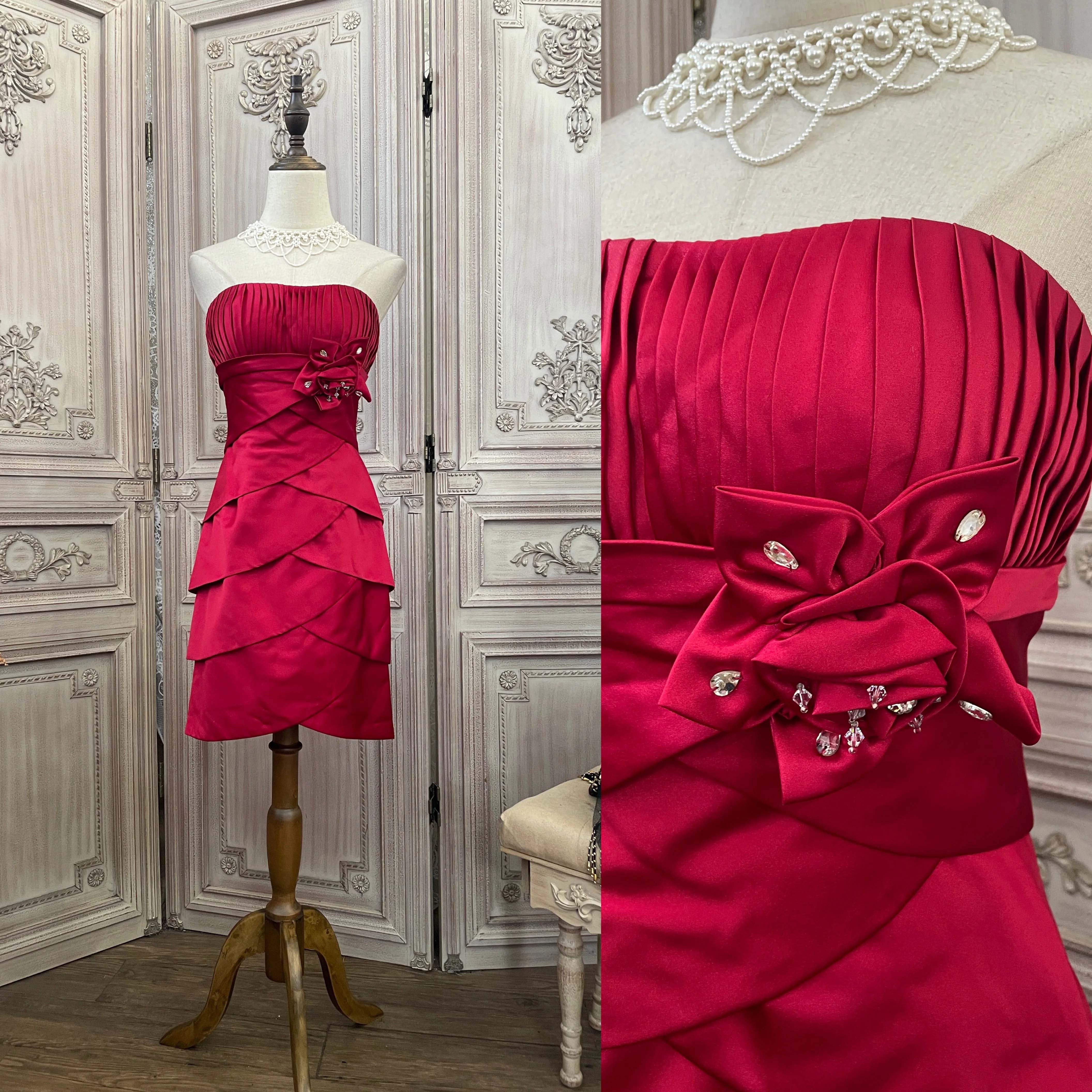 Satin Mini Famous Elegant Dress Ladies Service