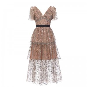 Sequin Embroidery Beaded Dress Manufacturer