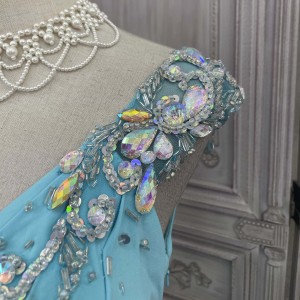 Slit Beaded Maxi Wholesale Evening Gown Dress Elegant
