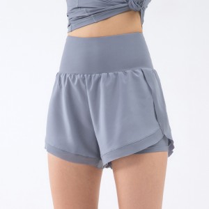 Sports Fitness Yoga Quick Dry Fake Two Piece Shorts