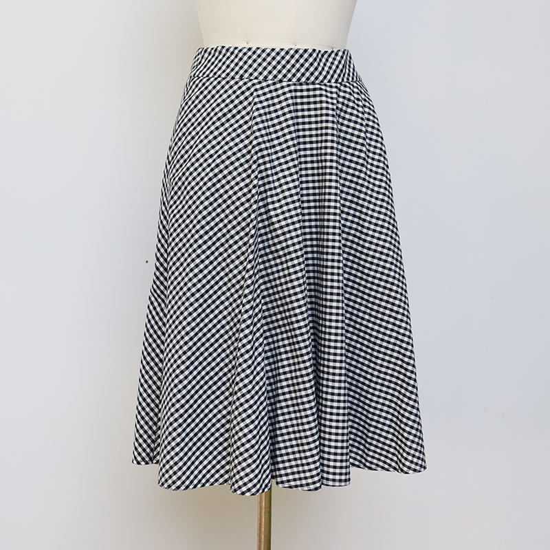 Dress Designs For Women - Black Plaid Pleated Skirt Woman – Auschalink
