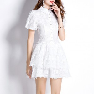 White Embroidered Princess Dress Manufacturer