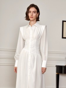 White Shirt Irregularity Womens Dress Designers