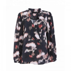 Printed Long Sleeve Rayon Blouse For Ladies