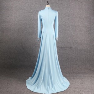 blue Beading ODM Formal Wrap Dress Manufacturer
