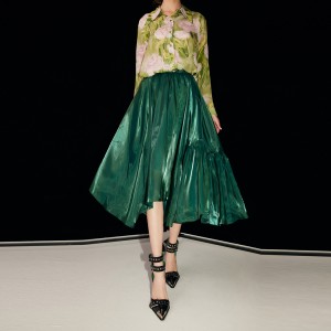 High-Waisted French Elegant Irregular A-Line Skirt