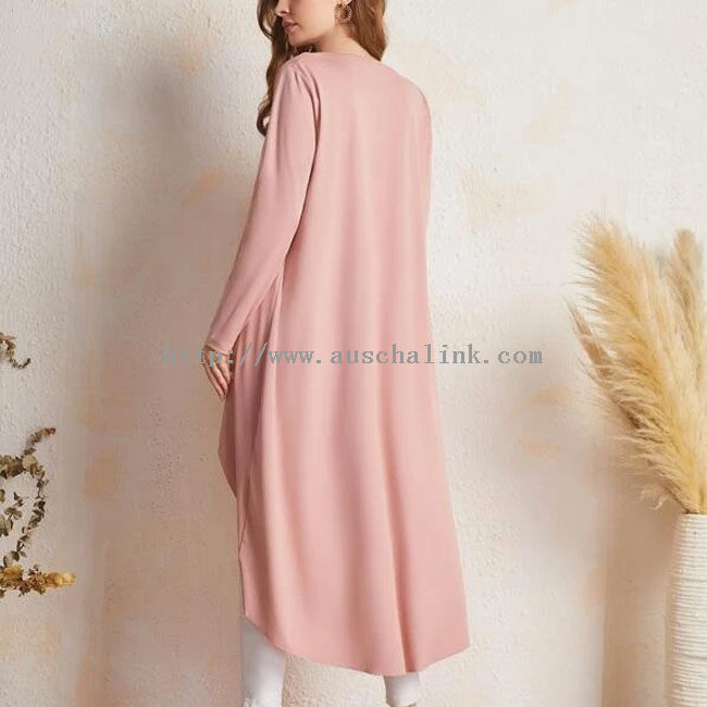 Custom Coat - OEM/ODM new design solid color waterfall collar casual asymmetrical coat for women – Auschalink