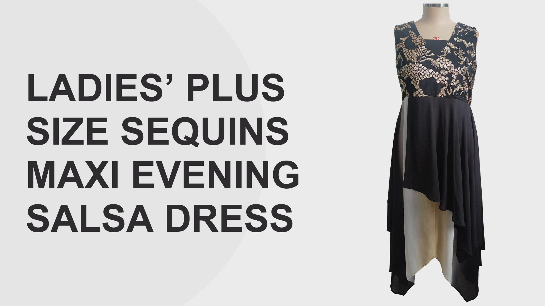 Ladies Maxi Evening Salsa Dress Plus Size Sequins