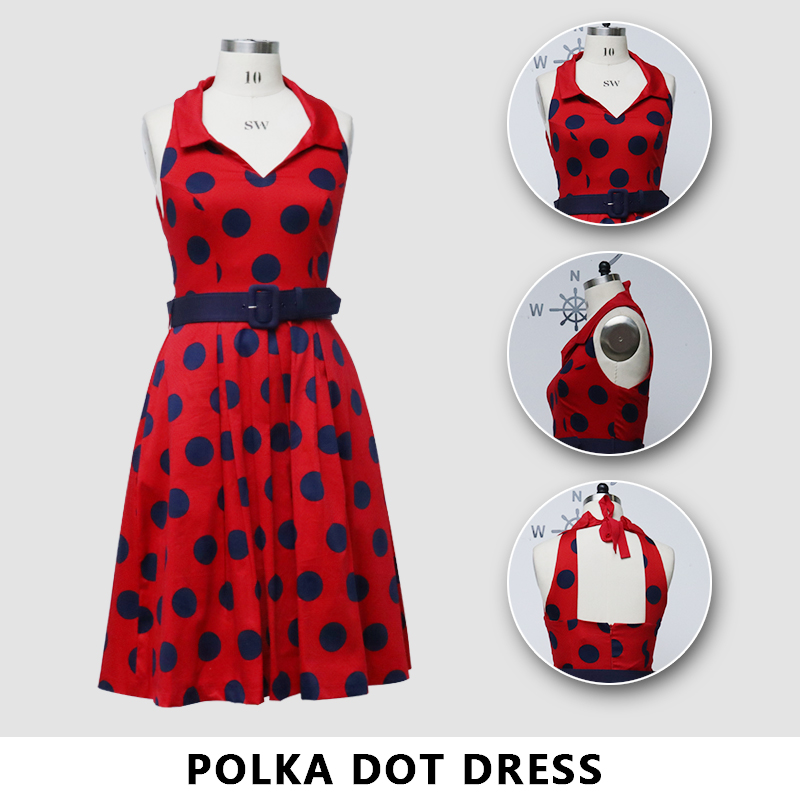 long skirt summer dress new polka dot