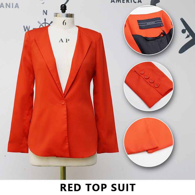 New fall lapel-less slim suit jacket women's casual versatile top